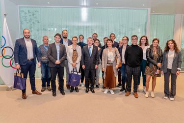 9 ème édition du Parcours Ambition Internationale. CIO avec son Président Thomas Bach, Lausanne, novembre 2022.