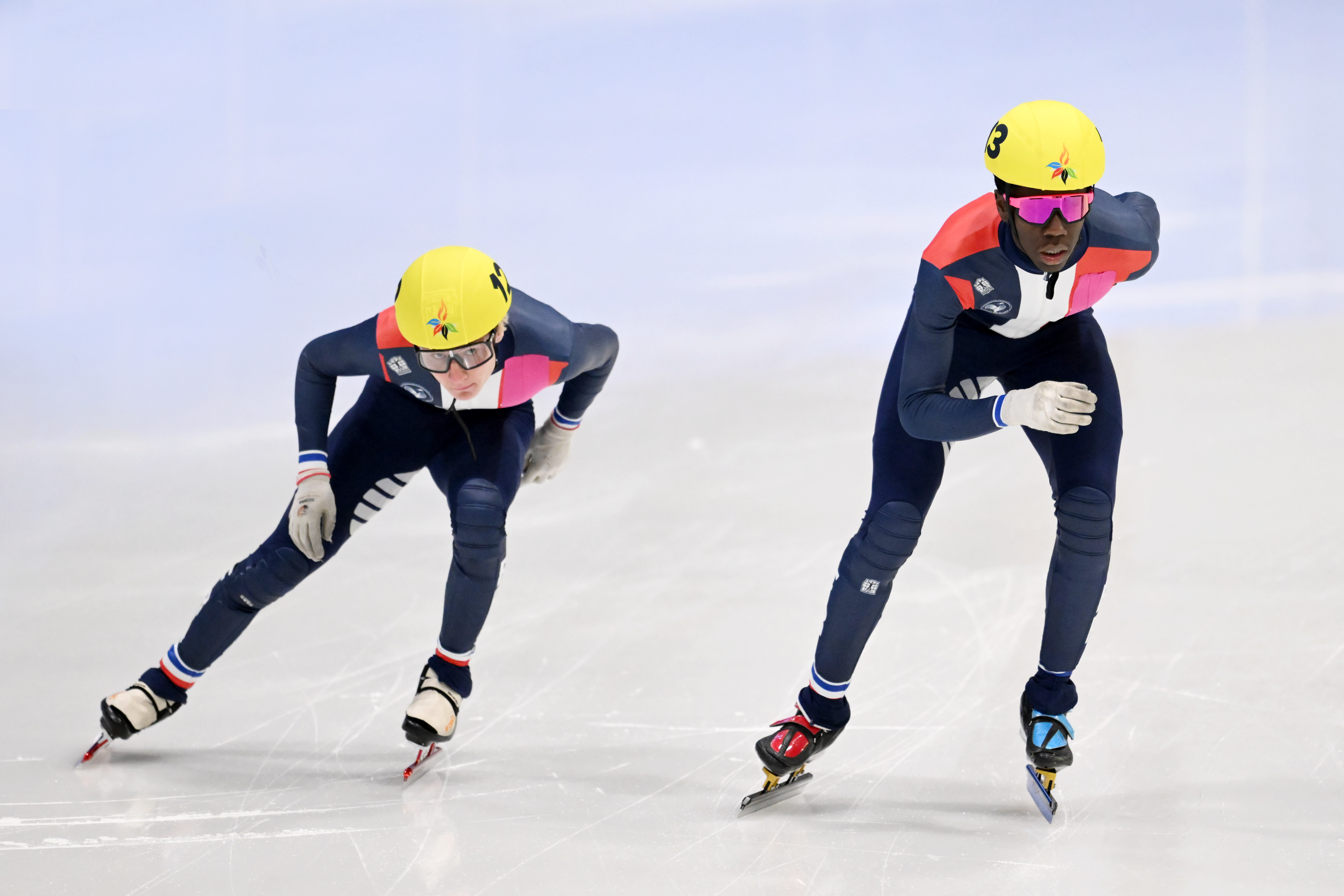 Louis Mouhot et Franck Tekam, patinage de vitesse sur piste courte