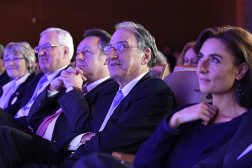 De droite à gauche : Nathalie Iannetta, Denis Masseglia, Thierry Braillard, Jean-Pierre Mougin et Françoise Sauvageot
