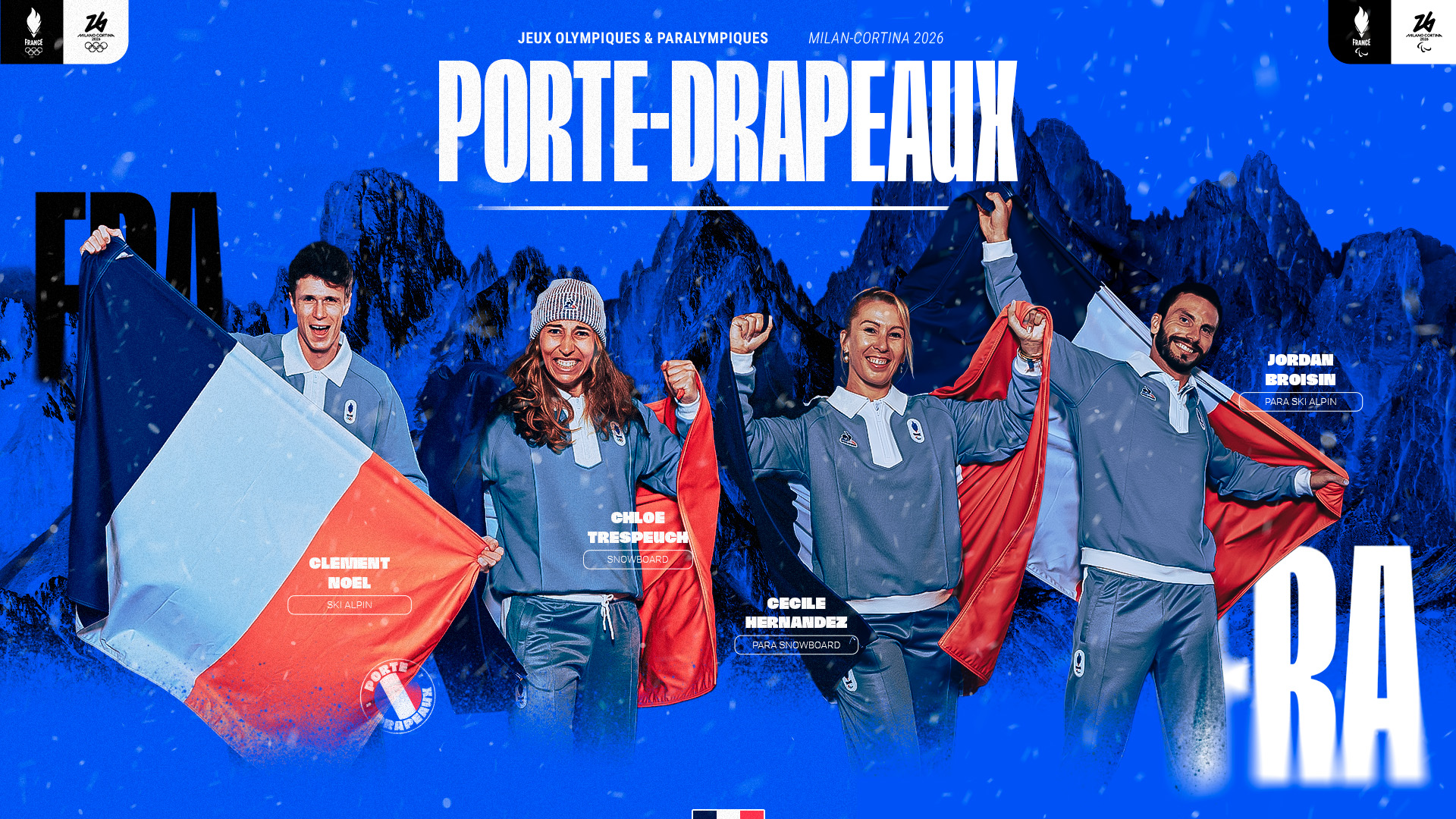 Porte-drapeaux Milan-Cortina 2026