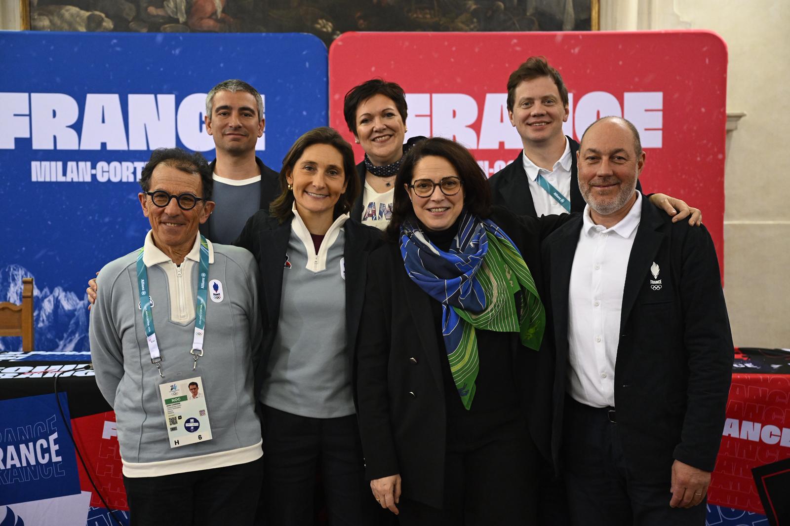Conférence de presse de clôture des Jeux Olympiques de Milan-Cortina.